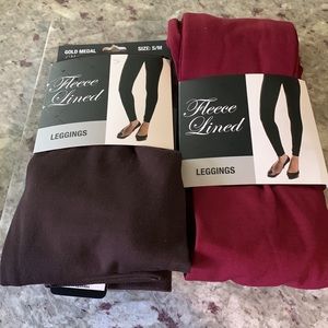 Fleece Lined Leggings 2 pair size S/M